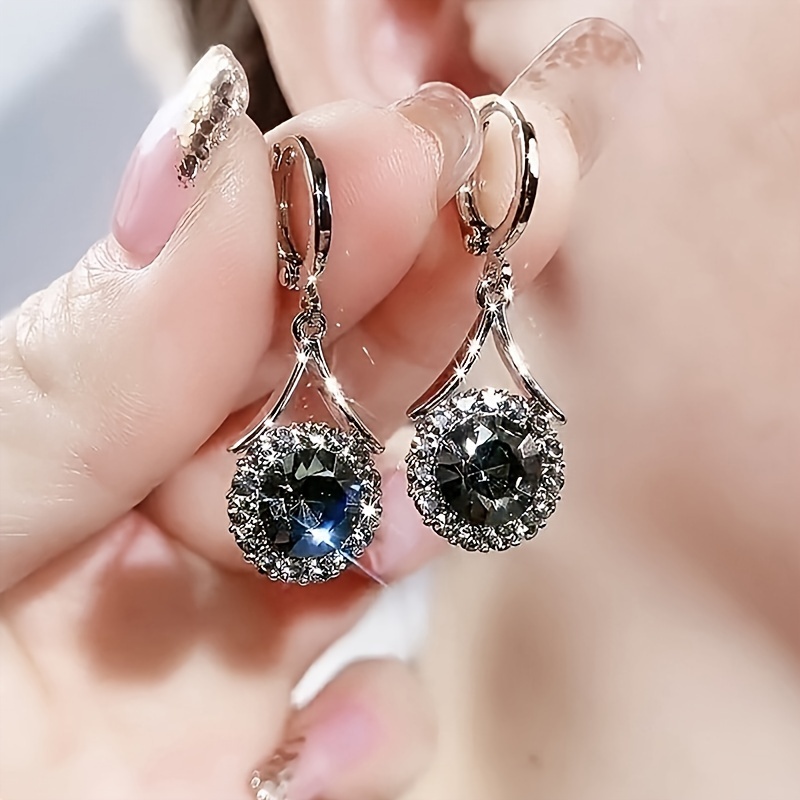 

Of Sparkling Water Pendant Earrings - Autumn And Winter Styles, Elegant And Exquisite Girl Fashion -925 Silver Hypoallergenic, And Christmas Holiday Gift