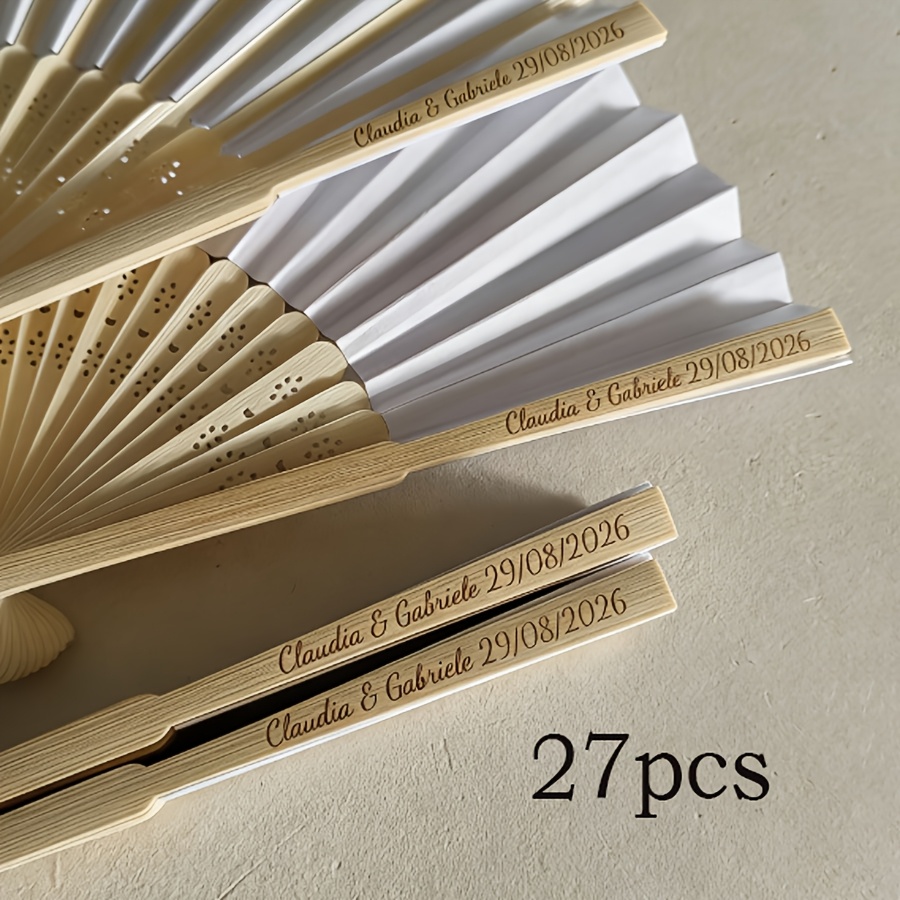 TEMU Customizable Wooden Wedding Fan | , Ideal For Wedding Favors And Gifts For Wife
