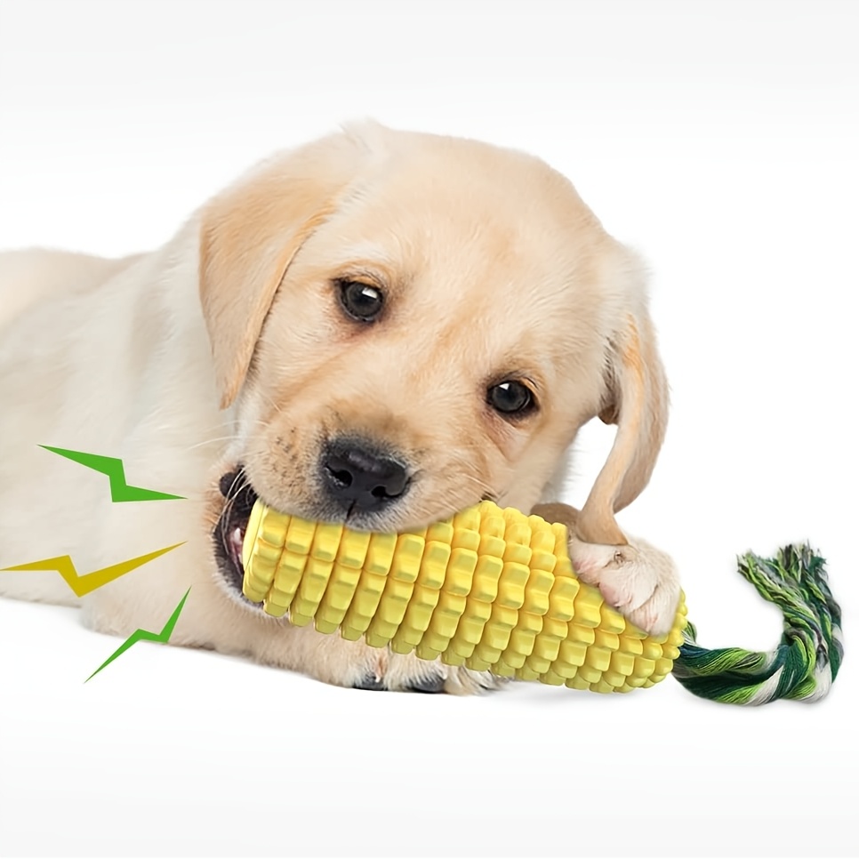 

Squeaky Corn Cob Dog Chew Toy - Tough Natural Rubber For Aggressive Chewers, Interactive Play & Dental Health, Suitable For All Breeds