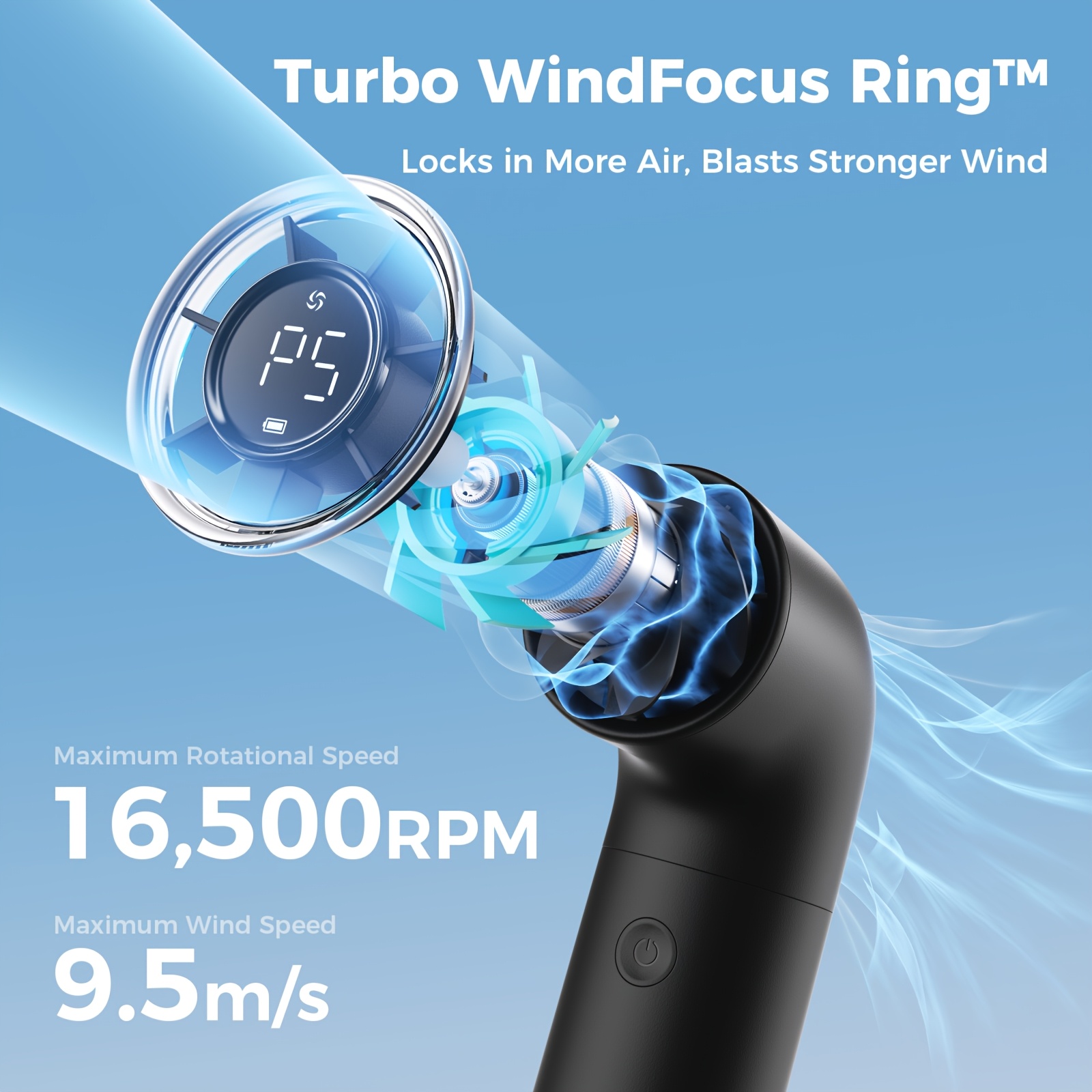 Aecooly Portable Handheld Powerful Turbo Mini Fan, 5 Adjustable Speeds Pocket USB Rechargeable Cooling Durable Fan-3500mAh, Gifts for Travel, Summer, Women, Men, Outdoor, Office
