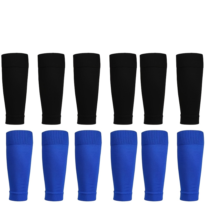 TEMU 6-pair Elastic Knee-high Compression Leg Sleeves, Breathable And Moisture-wicking, In Multiple Colors, Enhances Athletic Performance And