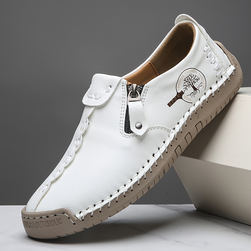 item picture womens handmade casual loafers suitable for 10 occasions and holiday outfits comfortable and durable slip on sneakers featuring a zipper closure breathable perforated design rubber sole   outdoor wear   and summer