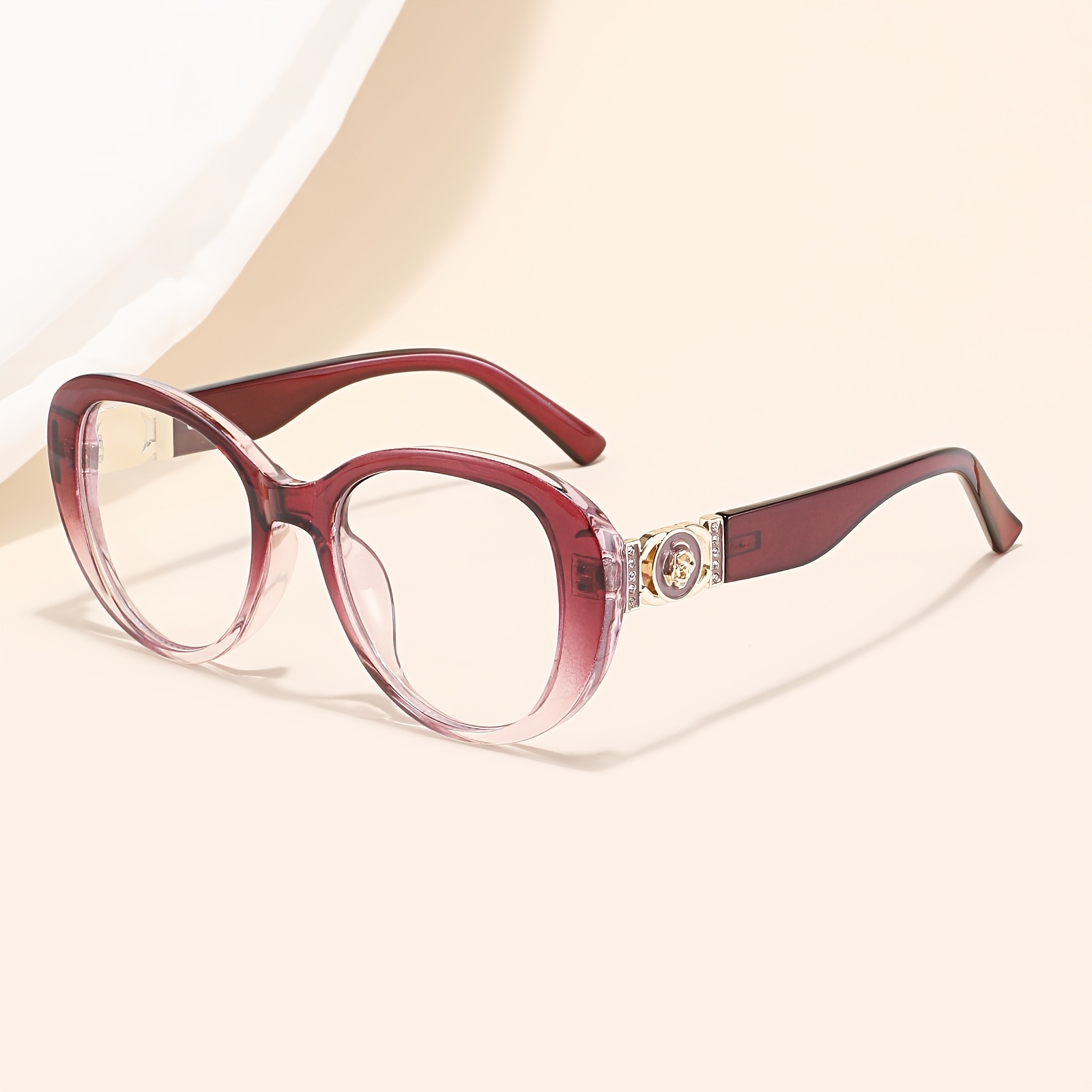 Lynxflare Golden-trimmed Foot Wire Model, Large Frame with Gradient Lenses, Super Stylish for Daily Outings. Even Plain Lenses Can Be Worn as a Light Luxury Accessory!