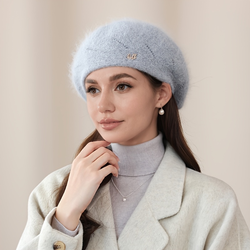 TEMU 1pc 1pcs Unisex Winter Hat For - Thick Plush Thermal With Small Logo, Lightweight Warm Suitable For Skiing, Outdoor Activities, Christmas Gifts,