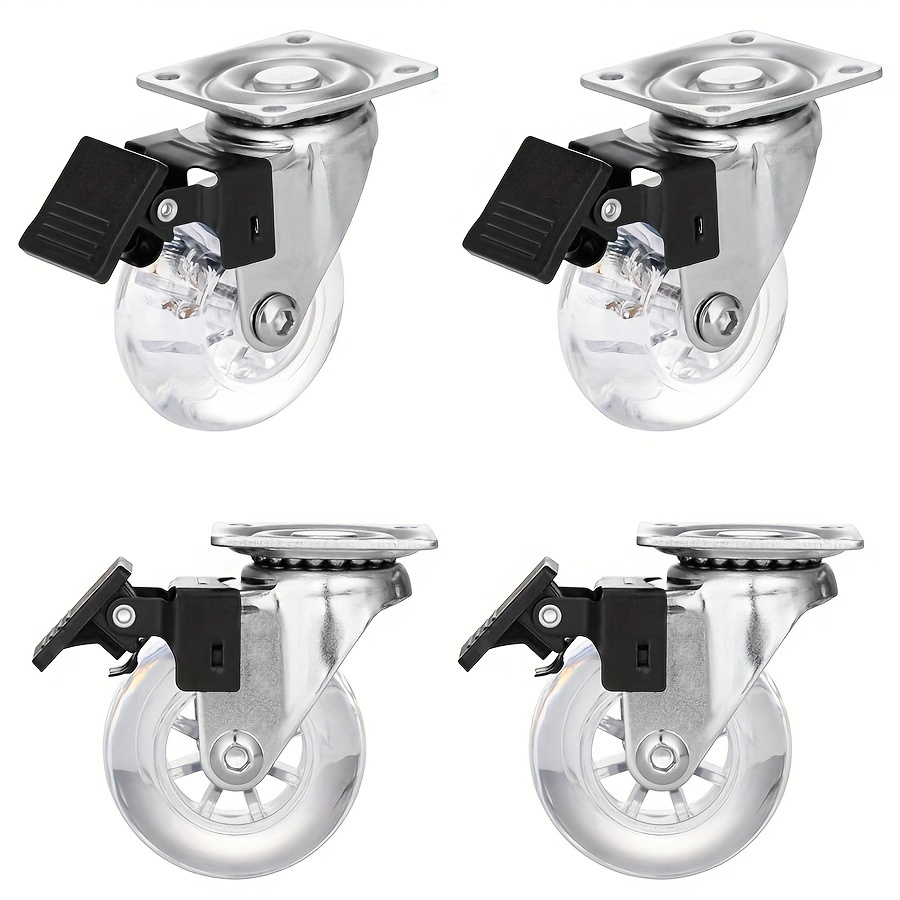 Heavy Duty Plate Casters Brakes Polished Metal Finish Swivel Temu