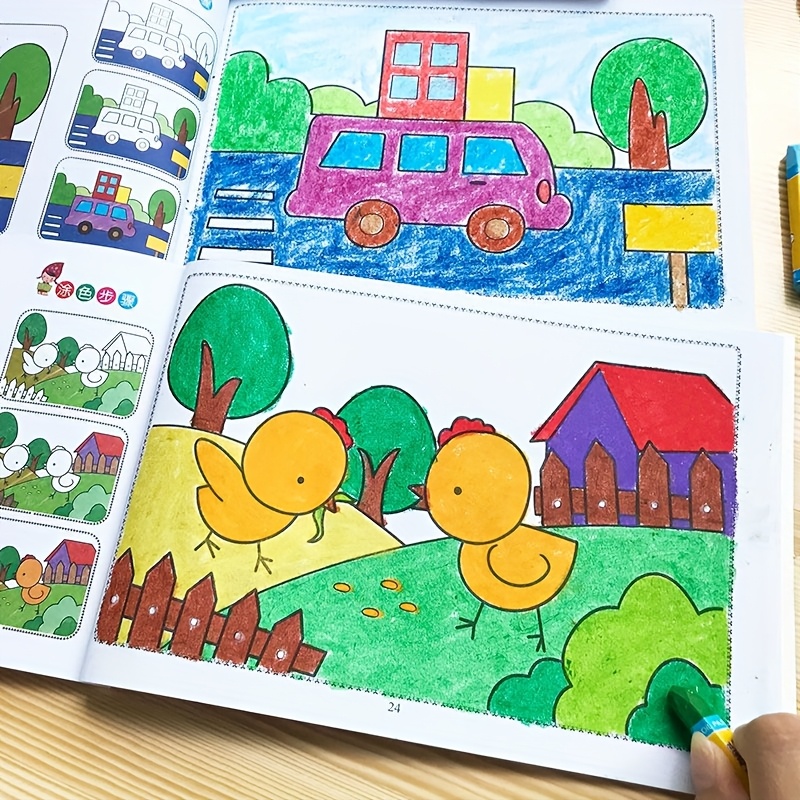 Do-It-Yourself Art Or Craft Projects, Educational Coloring Books Featuring Hand-Drawn Illustrations of Animals And Vegetables, a Car Painting Book with Designs of Animals, Fruits, Characters, Or Graffiti, Showcasing Clear Lines And Intricate Patterns, Ideal for Gifts During Easter, Halloween, And Christmas. Chinese Version