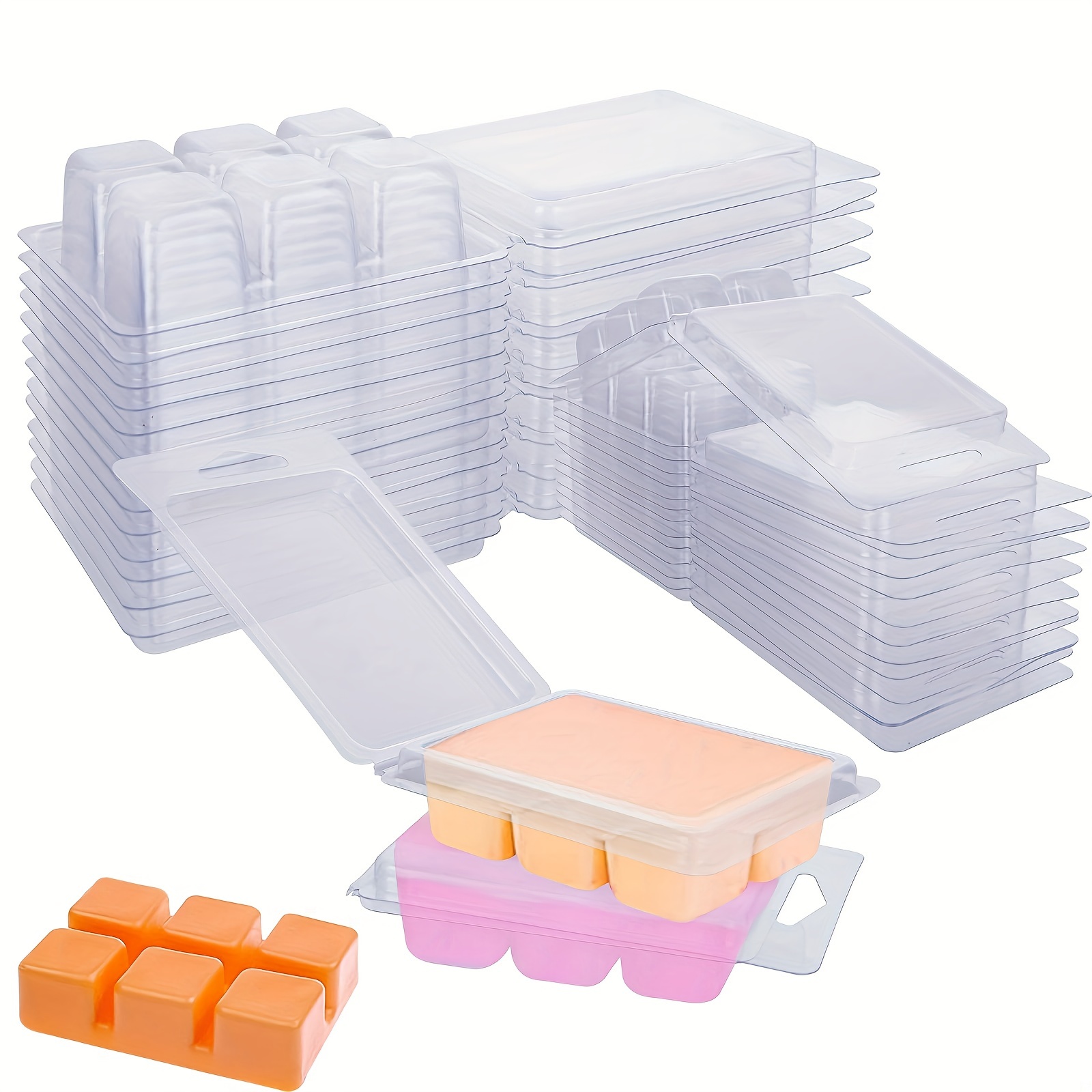 

Wax Melt Making Kit - 6/18/48pcs Gift Boxes With 6-cavity Molds, Kraft Storage Boxes For Diy Candle & Car Freshener Crafts