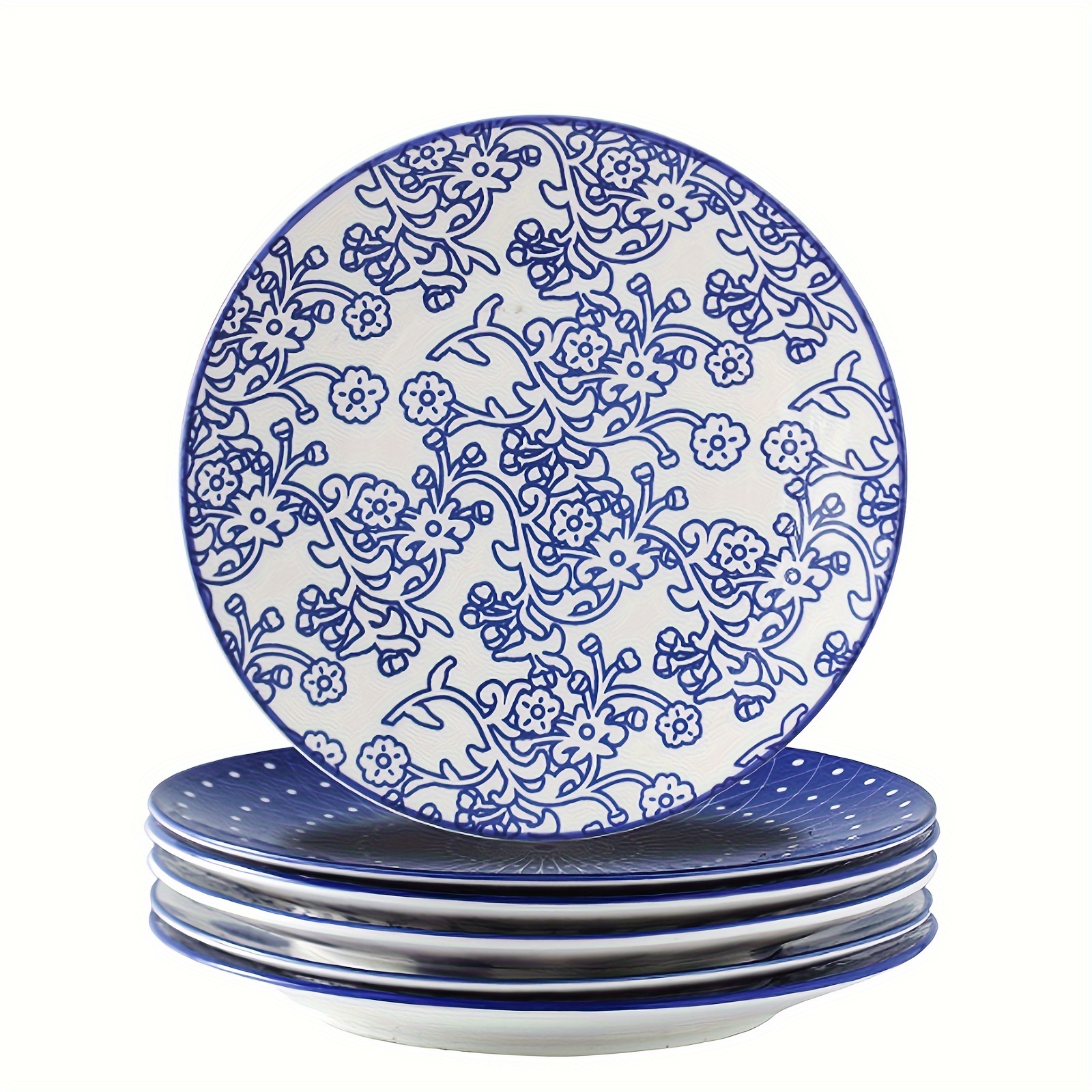 

6pcs, 10.6 Plates Set, Cerkik For Pasta, , Pancakes, , And Salad Platter In , , Dishwasher Safe,