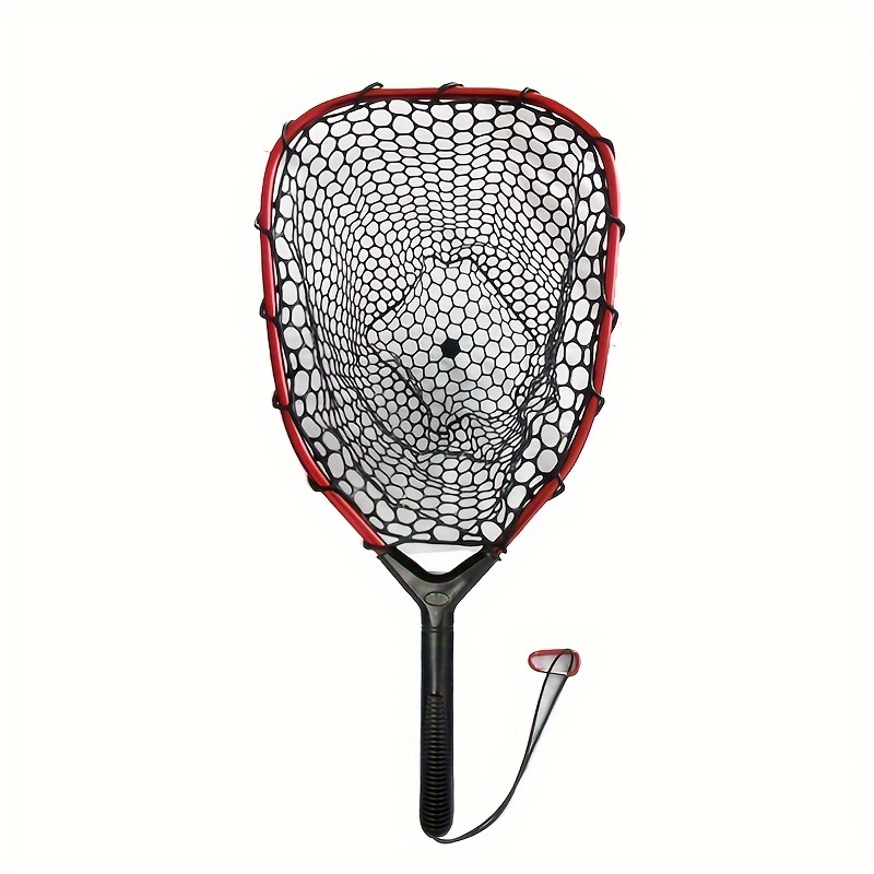Image of Lightweight And Portable Fly Fishing Landing Net, Aluminum Alloy Material, Silicone Mesh, Lure Aluminum Alloy Landing Net Fishing Gear, Total Length 59cm/23.22in