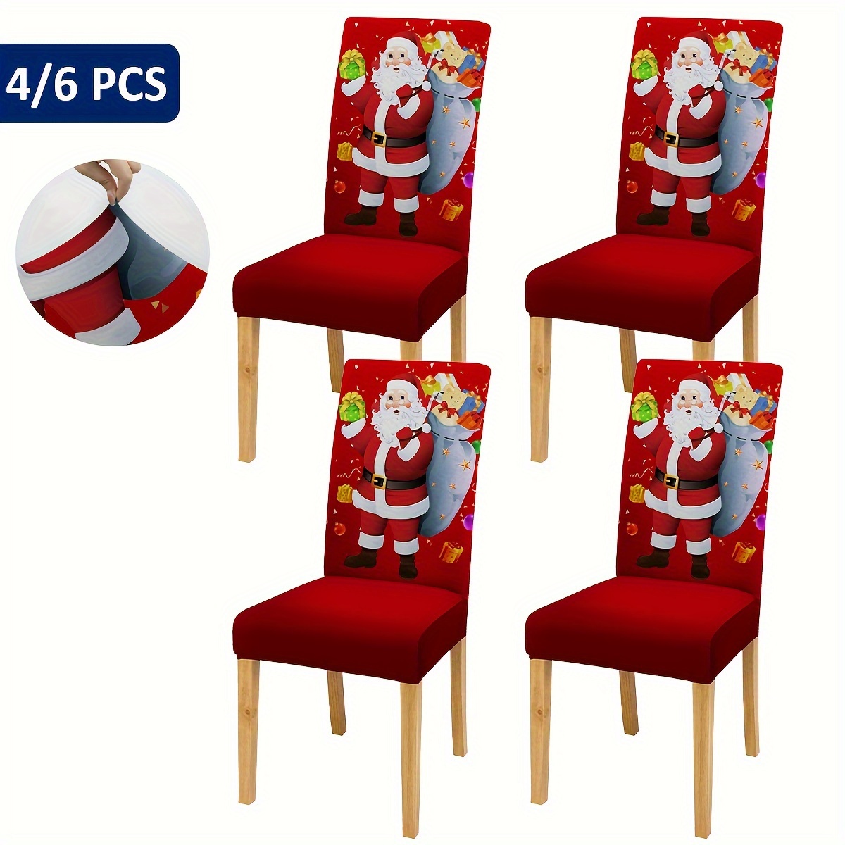 

4/5/6pcs Christmas Chair Covers Set, , Stretchable & Slipcovers, , , For & Decor,