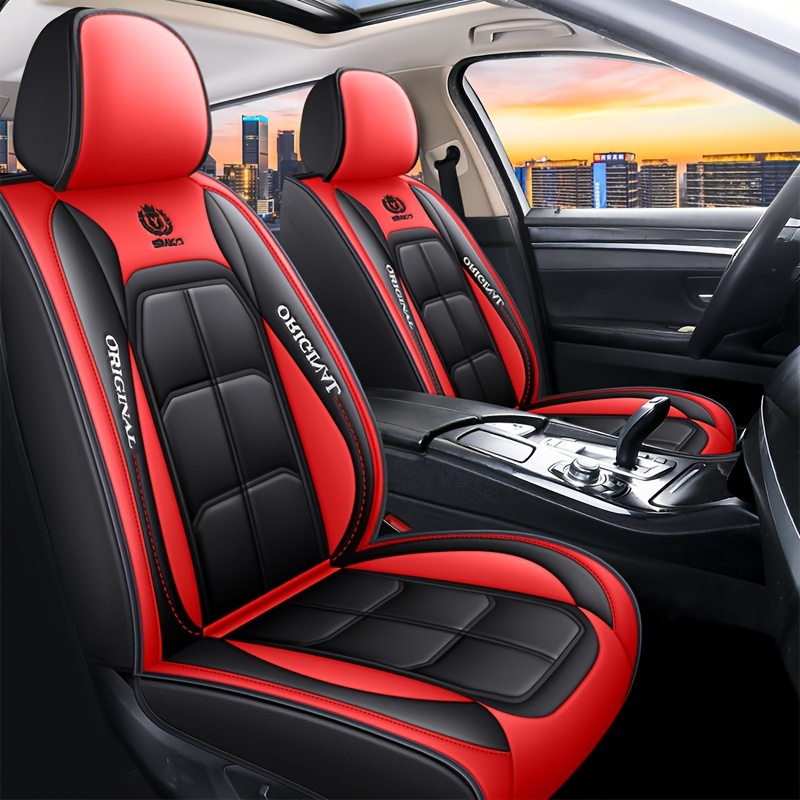 

1 Set Luxury Leather Car Seat Covers, , Sponge Filled, Hand Washable, Professional , Non-textile, Universal Fit For 95% Five-seater Vehicles - Premium Vehicle Seat Protection