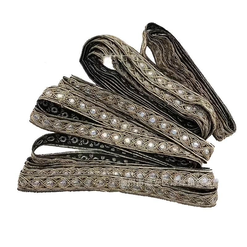 Ethnic Style Sequin Embroidered Lace for Clothing Additions