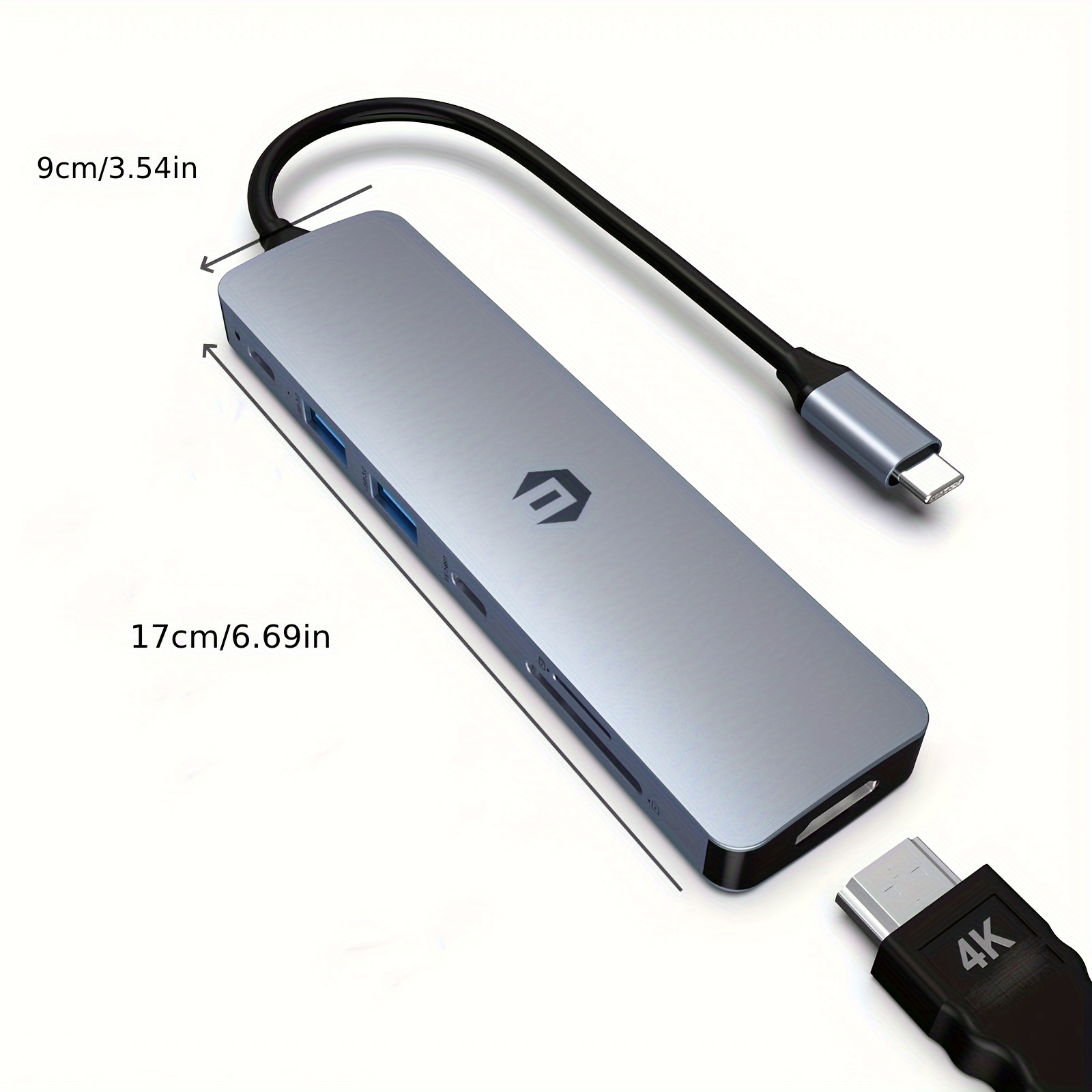 

7 In 1 Usb C , Usb C To For Macbook Pro/air, Hp, Dell, , Usb C (4k , 100w Pd, 2 , Usb C 3.0, Sd/tf Reader)