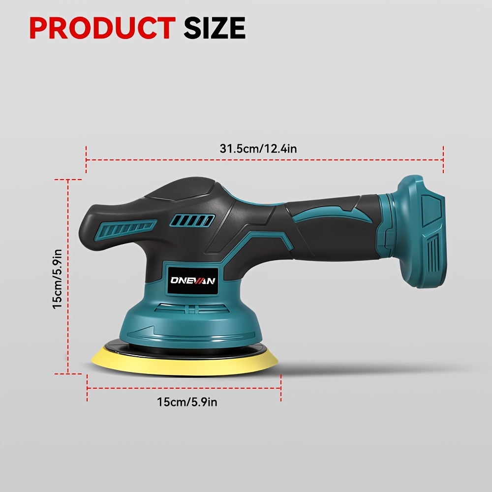 ONEVAN Cordless Car Polisher with 6-Speed Variable Speed Control
