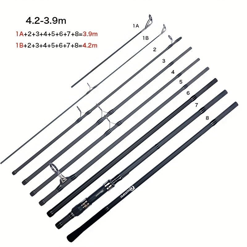 Image of Biutifu 2tips Carp Fishing Rod 3.5lb 7sections 4.2/3.6/3.0m 30t Carbon Fiber Travel Throwing 60-150m Shore Casting Spinning Pole