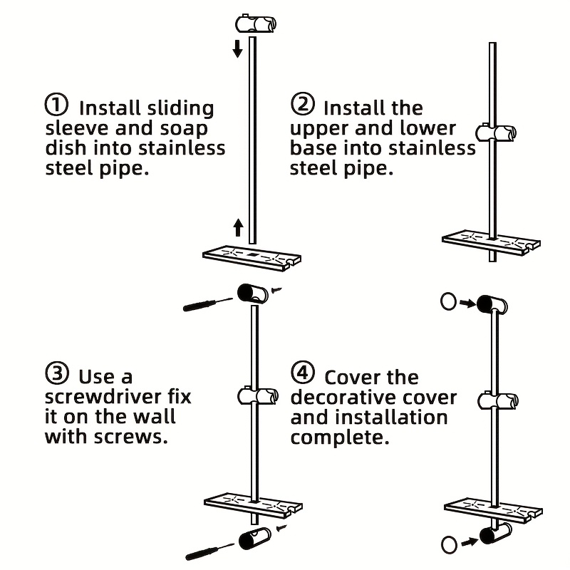 Stainless Steel Lifting Shower Set with 5-Function Hand-Held Shower