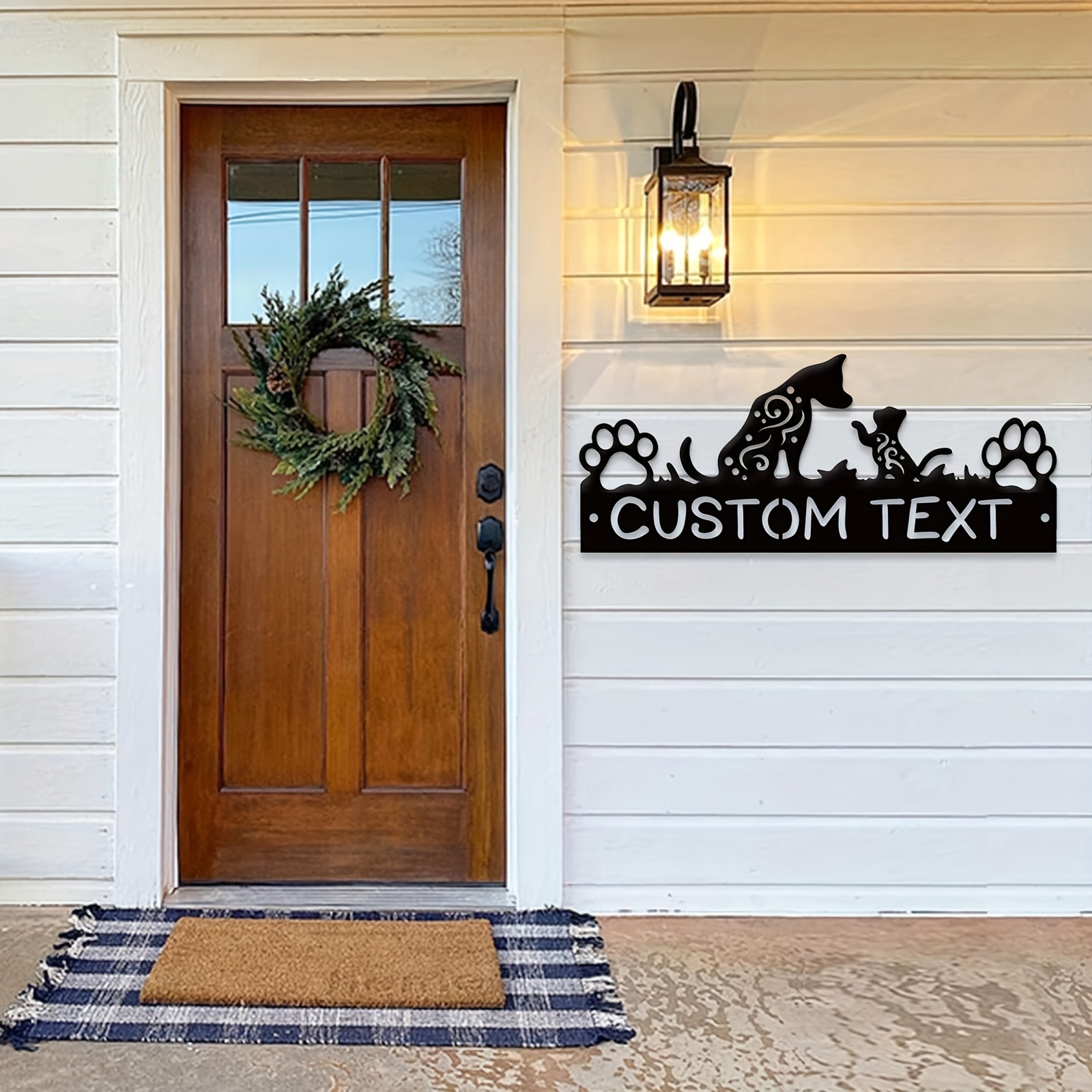 Personalized Dog Lover Metal Wall Art with Custom Name Plaque