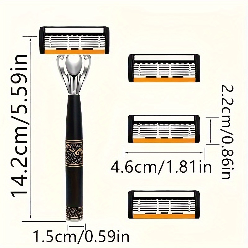 Luxury Men's Stainless Steel Razor Set with Skin-Fitting Blades