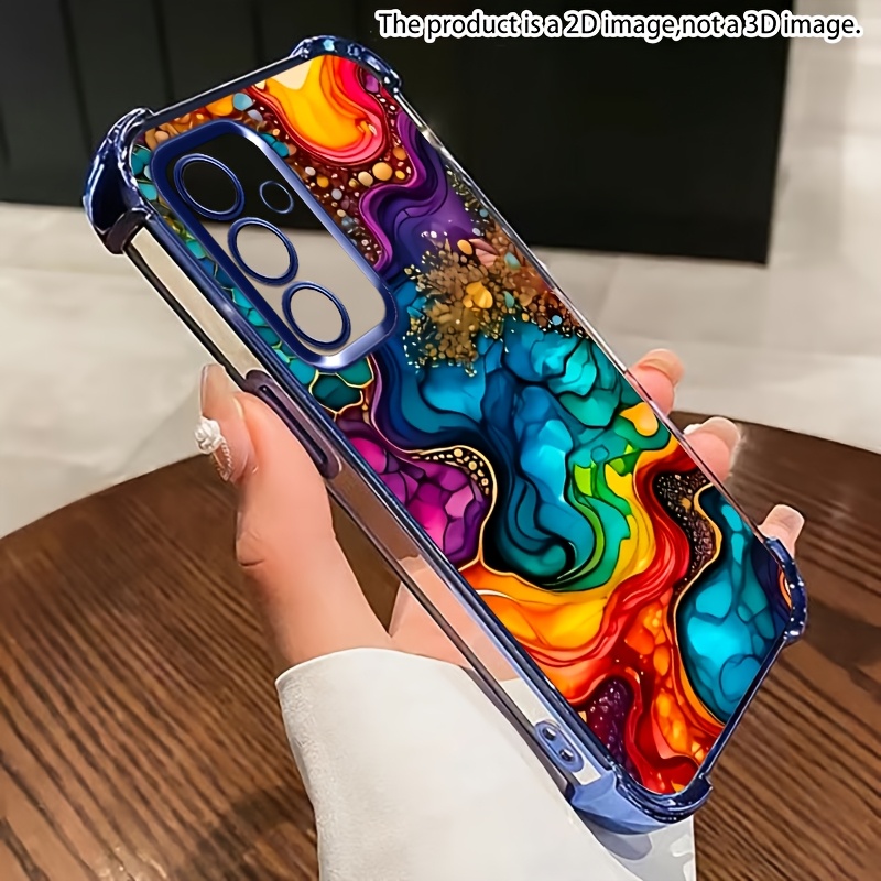 TEMU Phone Case - 2d Flat Compatible With Suitable For Galaxy S26/s25 Ultra/plus/fe Electroplated Transparent Anti-fall Shockproof Soft Cover,