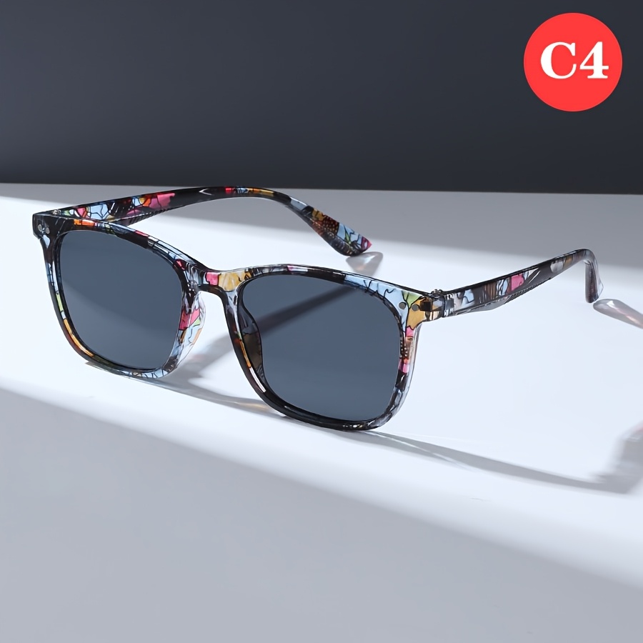 A Pair of Square Glasses with a Colorful Retro-Style Frame, Lightweight And Comfortable for Everyday Wear, Suitable for Both Men And Women