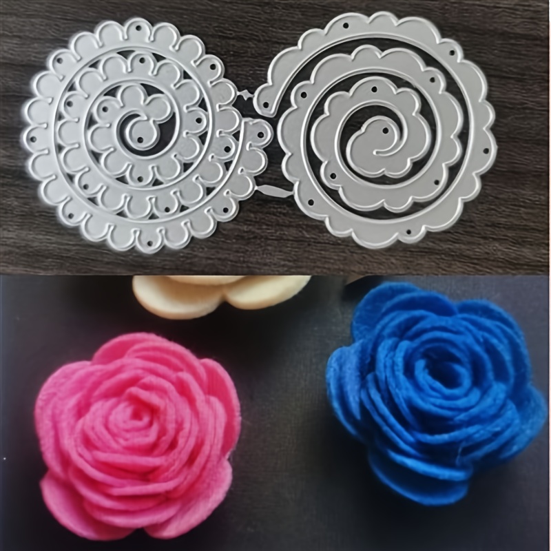 

Create Beautiful Flower Patterns With A Spiral Knife, Etching And Embossing Molds, Thin Golden Metal Art Pieces, And Cutting Templates For Scrapbooking.