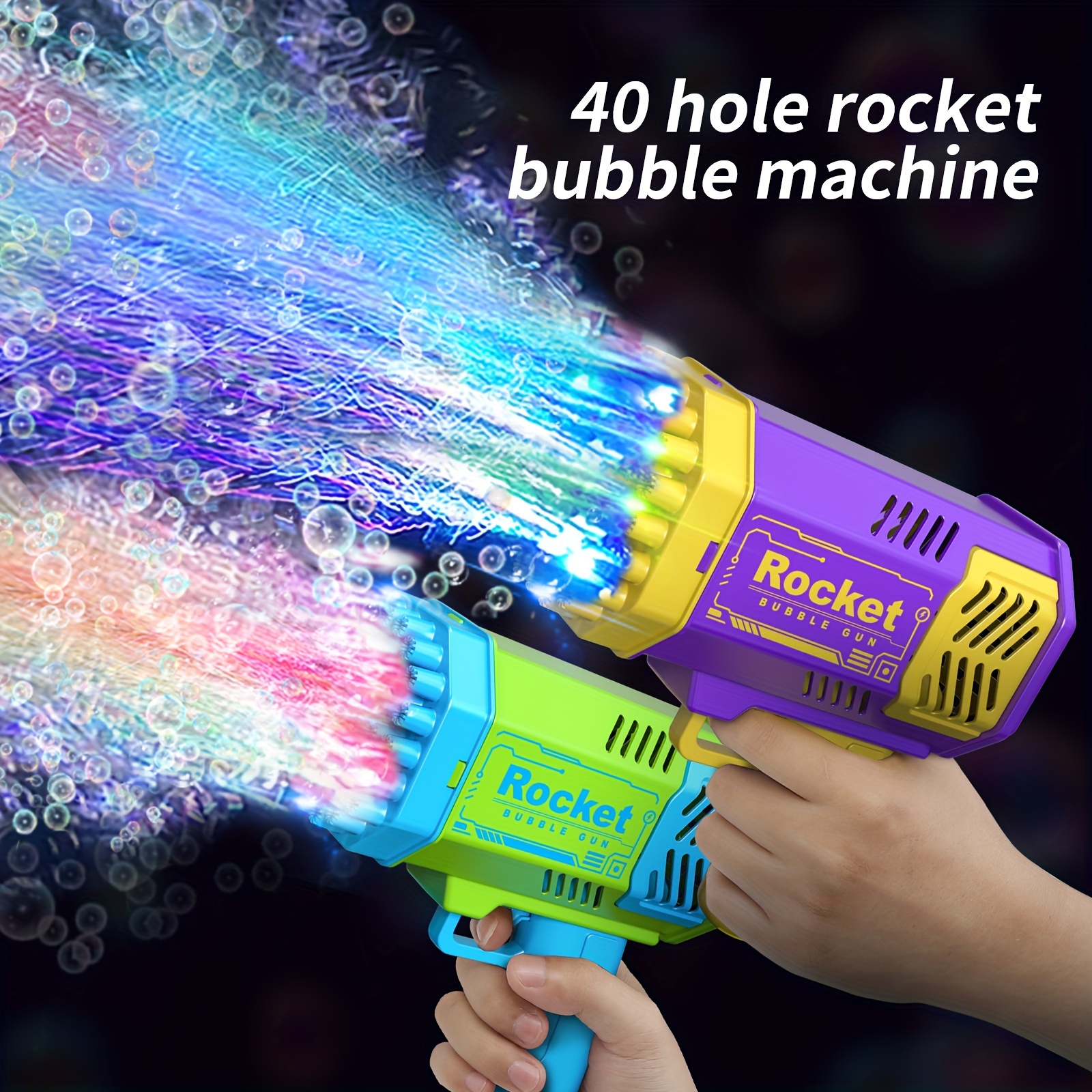 

1pc Handheld Light Bubble Machine Without Battery And Bubble Water, Great Gift