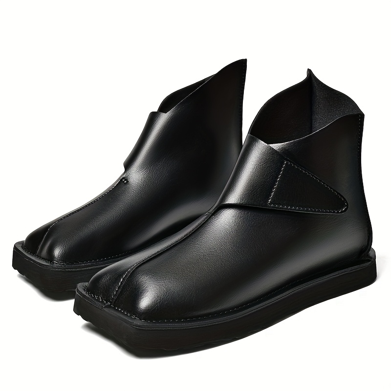 2025 New Handmade Shoes British Style Thick-Soled Chelsea Boots Men'S Trendy Boots Square Toe High-Top Short Boots Large Size Shoes
