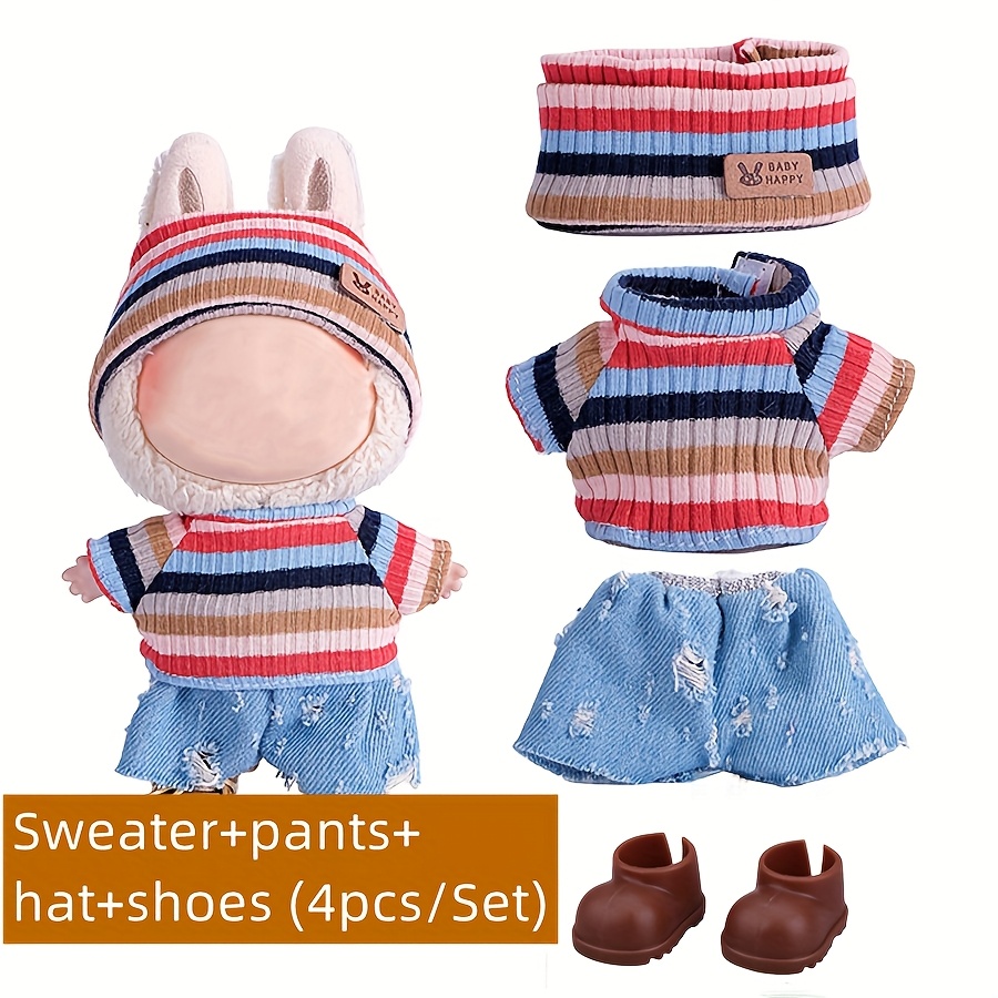 Vêtements De Rechange Mignons Et élégants, Accessoires, Ensemble De 5 Pièces Pour Poupées Labubu De 15 Cm Et 17 Cm, Violet (poupée Non Incluse