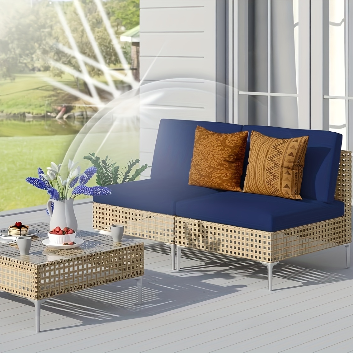 9P Patio Cushion Covers Outdoor Patio Cushions Covers Replacement  Waterproof with Zipper for 5pcs Patio Furniture Set, Slipcovers for Outdoor  Cushions