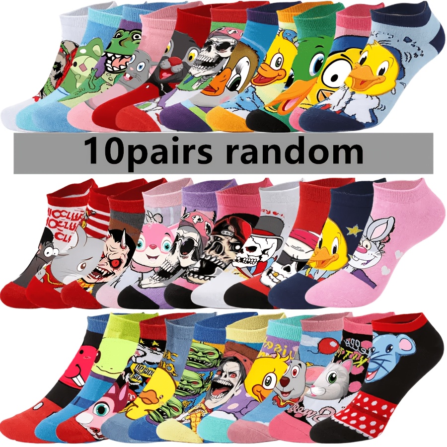 E-shop 8/10/15 Paar stylische Cartoon-Charakter- Socken Unisex Herren Damen Hip Hop Street Fashion Lustige Neuheit Freizeit Socken Urban Street Style