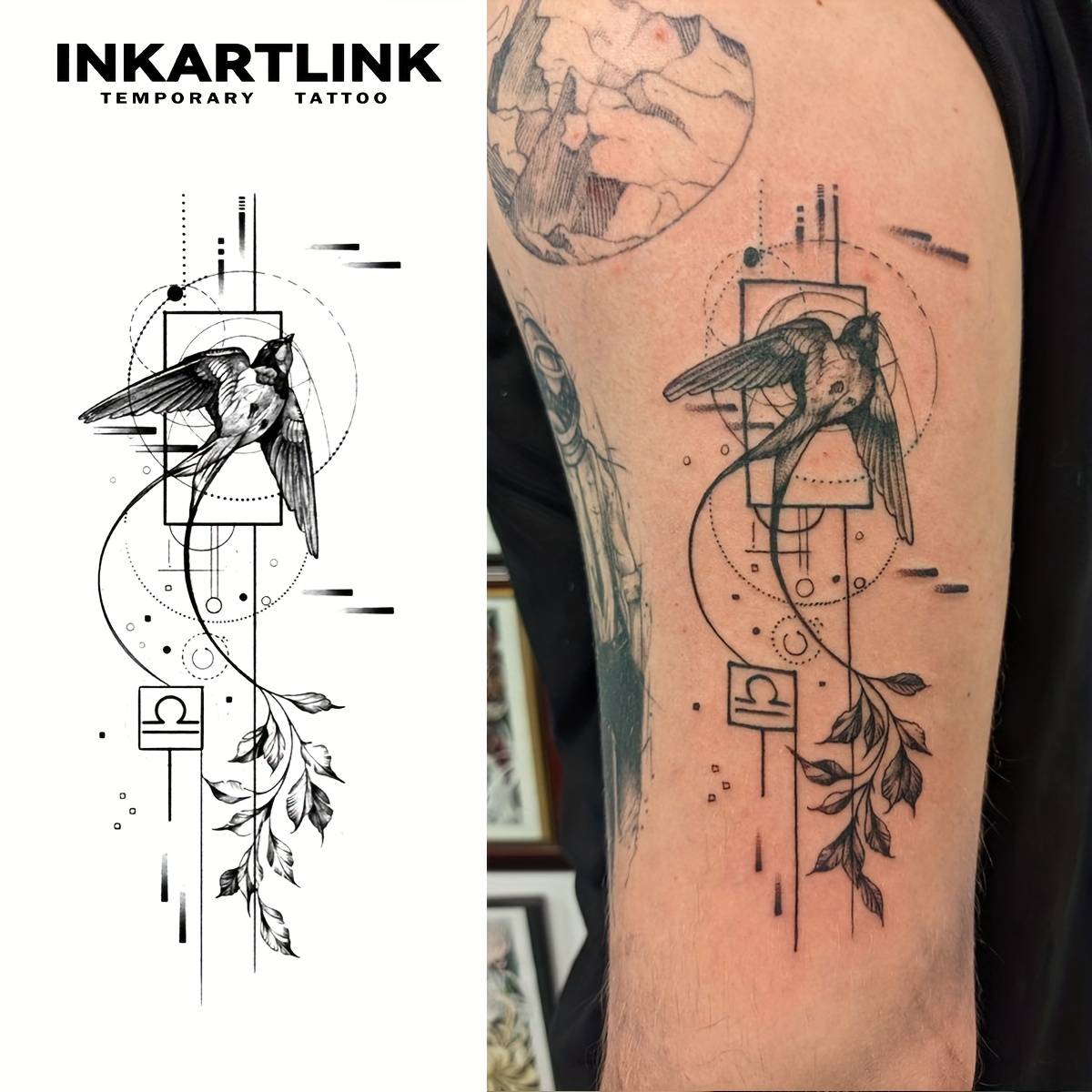 inkartlink pegatinas tatuajes geométricos dinámicos Temu Colombia