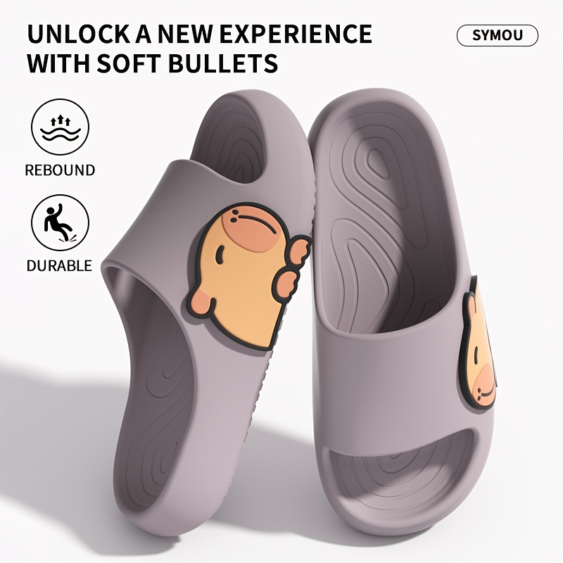 Image of Girls' Lightweight Comfortable House Slippers - Fashionable Casual Design For Bathroom, Home Relaxation, Playtime , And Beach - Comfortable And Simple Unisex House Slippers For Boys And Girls