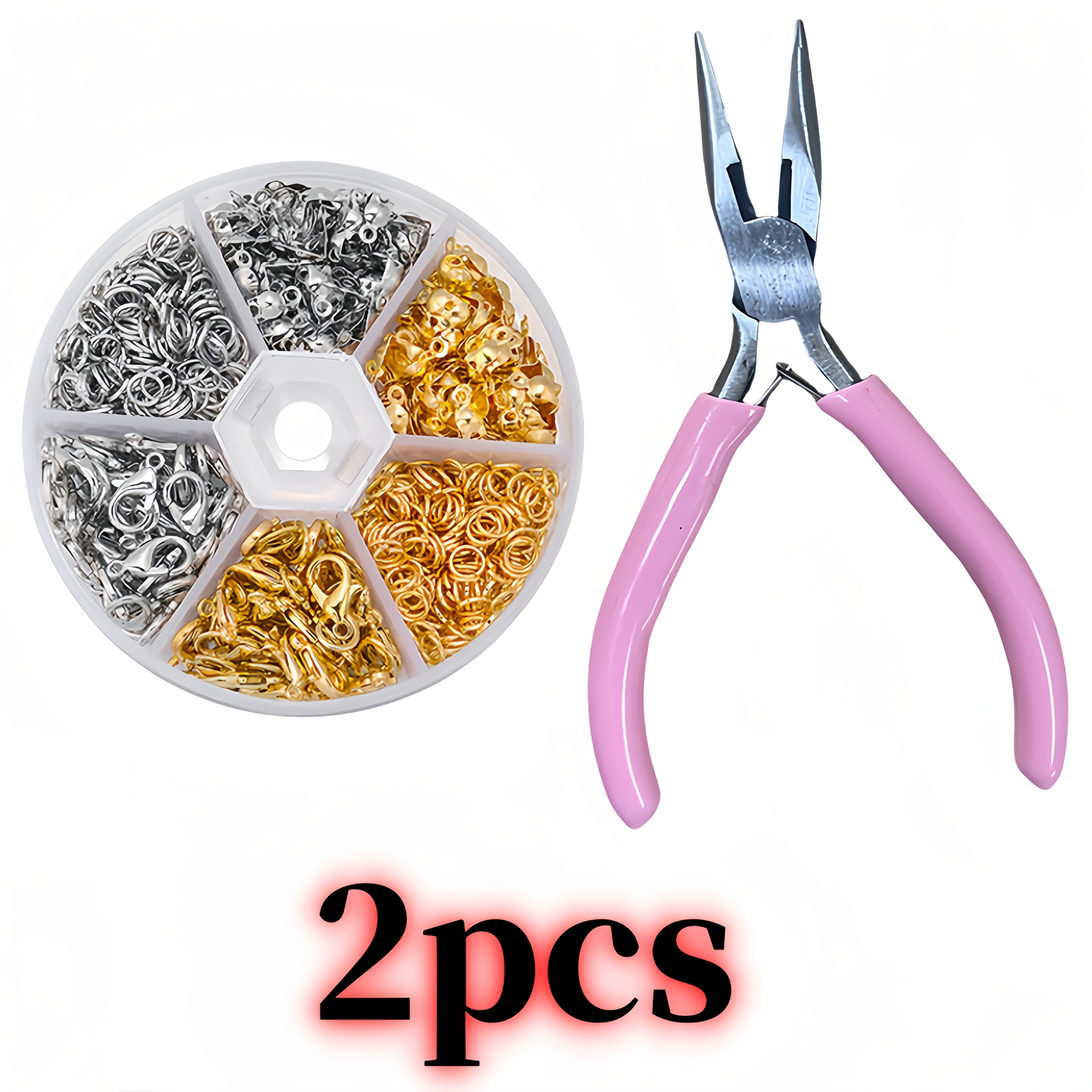 E-shop 4-12mm 60G/2.11Oz Karabinerverschluss Einzelring Box Verschluss Kombination Box Verpackung, plus Schnabelzange. Zusatzteile, Handperlen Material