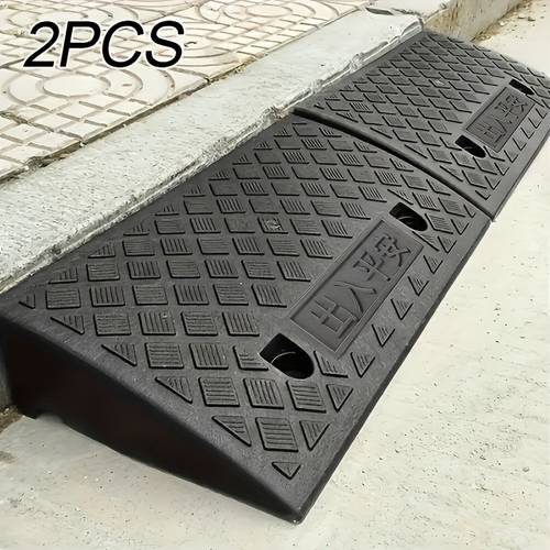 2pcs heavy duty portable plastic ramps with non slip lightweight suitable for cars motorcycles pets ramp for curb driveway for use for