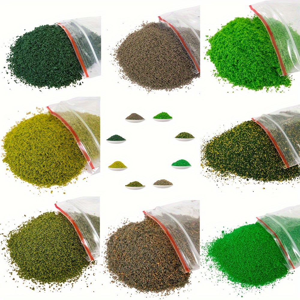 

20g Miniature Grass Powder - Realistic Turf For Model Scenes, Crafts & Hobby Accessories, 1mm Sponge Rubber Shades