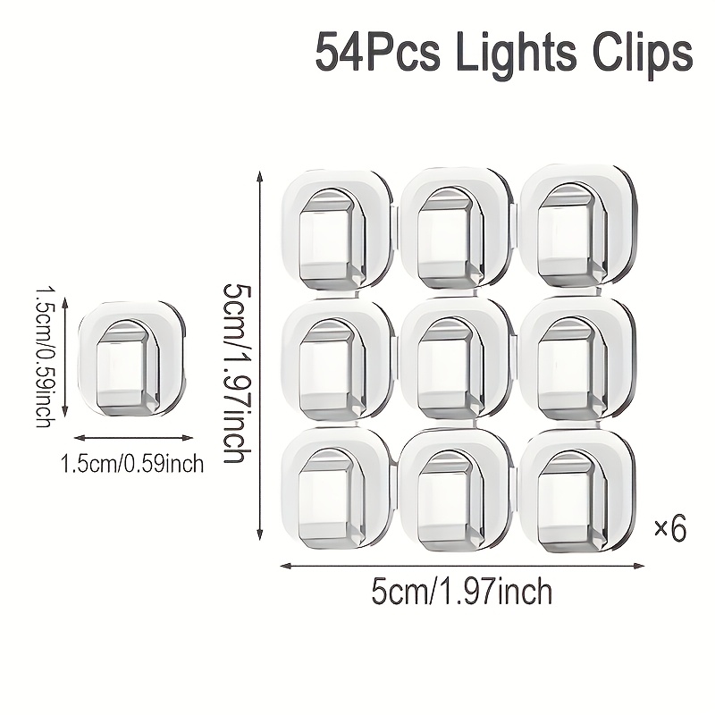 TEMU 18/54 pezzi Clip adesive per cavi facili da installare, clip per cavi a parete senza attrezzi, ganci in plastica resistenti senza foratura per