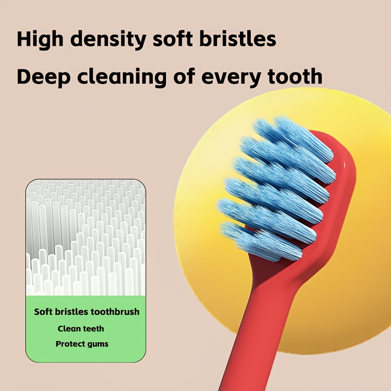 soft bristle toothbrush suitable for kids aged 3 12 neutral oral care for and toddlers manual toothbrush for children   in dopamine colors   purple green yellow perfect gifts for christmas and halloween details 3