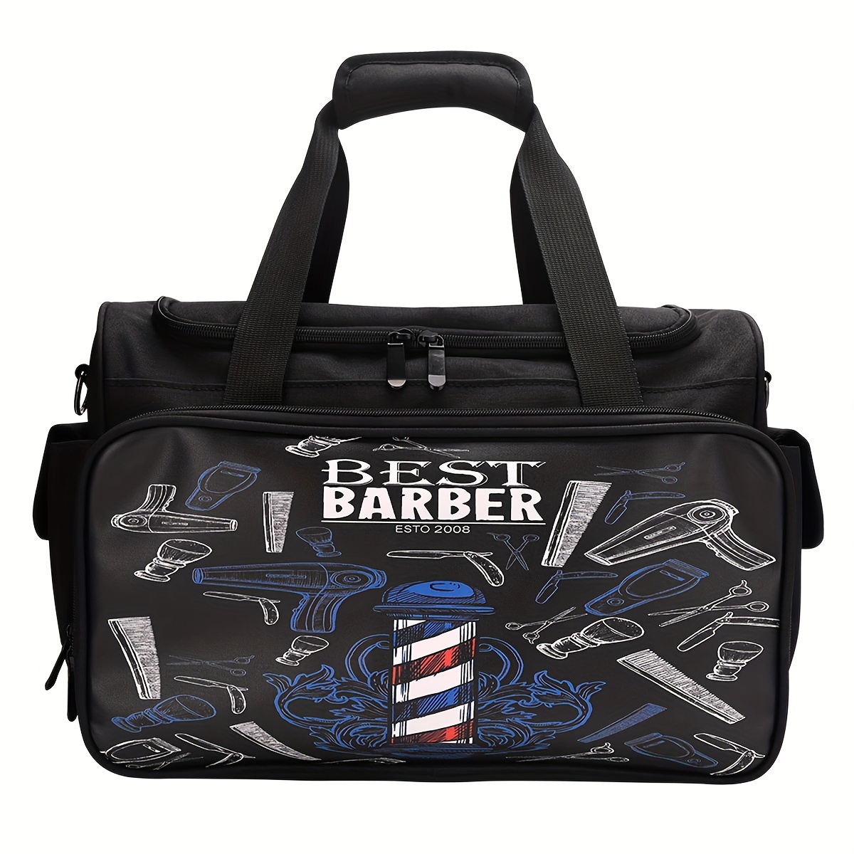 TEMU Large Capacity Hairdresser Bag With Adjustable Dividers, Travel Barber Case Holds Hair Cutting Tools (no Accessories)