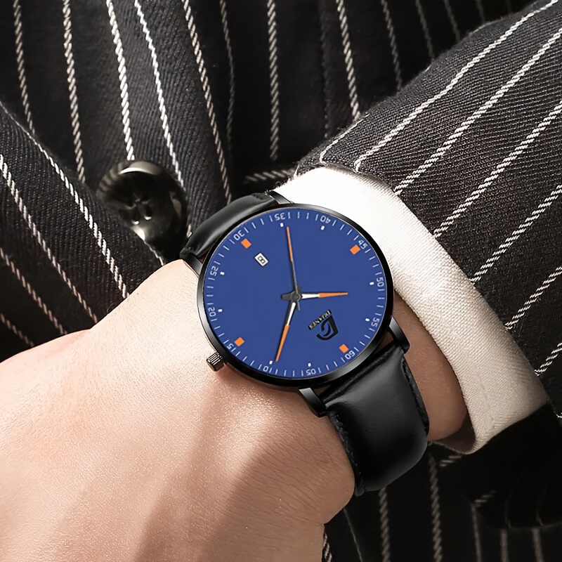 4pcs Men's Stylish Business Quartz Watch Set