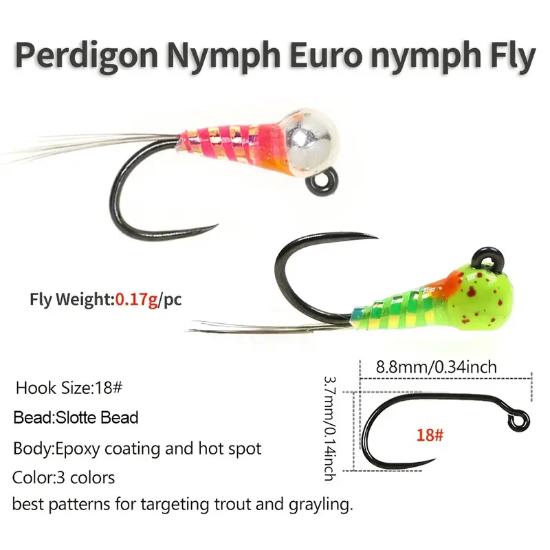 euro fishing best bait and hook Region Tungsten Bead Hot Spot Pheasant Tail Jig Fly - Nymph Vees Barb ICERIO 19PCS/Box #16#18 Metal Bead