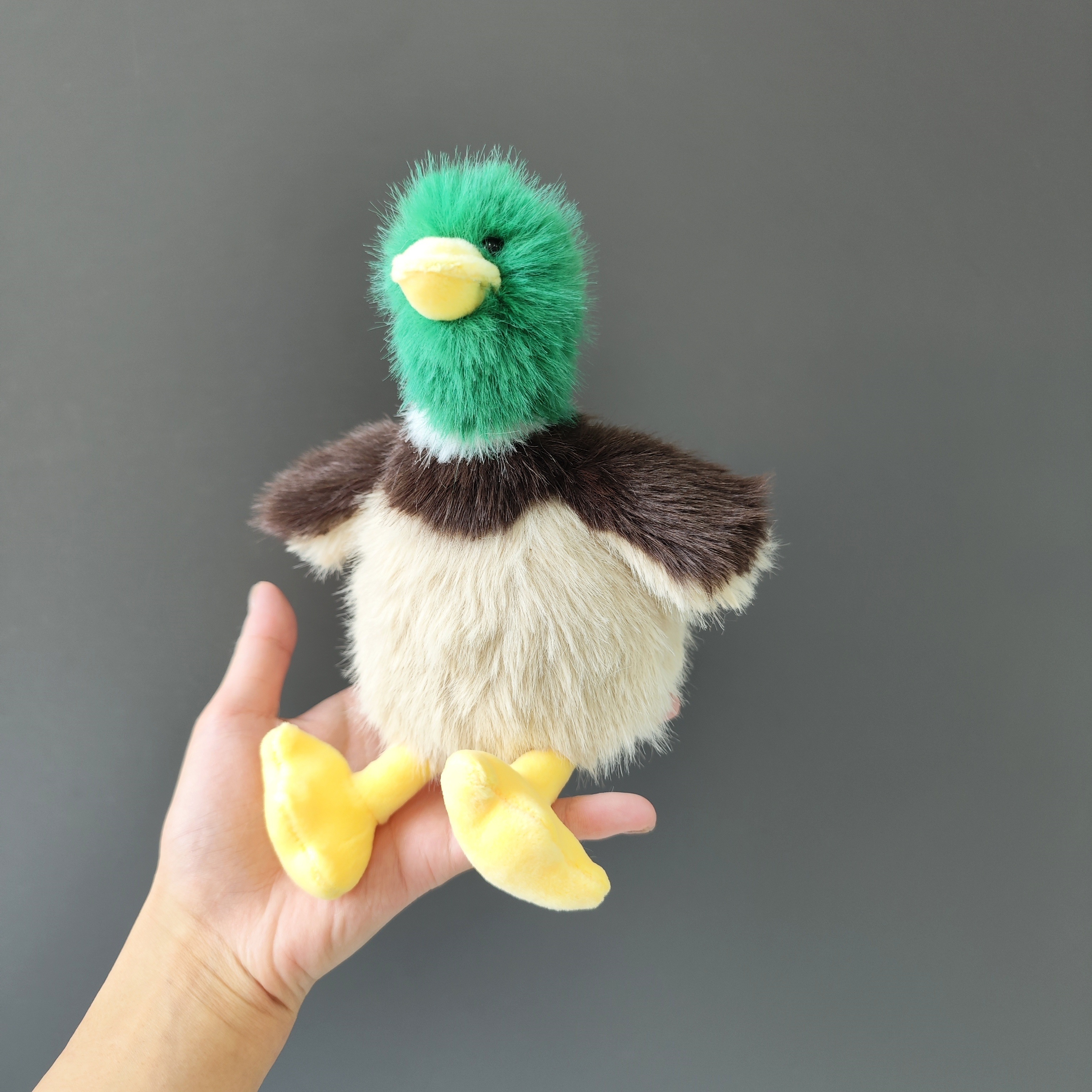 

1pc Cute Stuffed Animal - Soft Synthetic Fiber Plush Duckling Toy For 0-3 Years - Adorable Green-headed Platyrhynchos Plushie, Ideal Gift For Baby Shower, Christmas, Halloween Decor