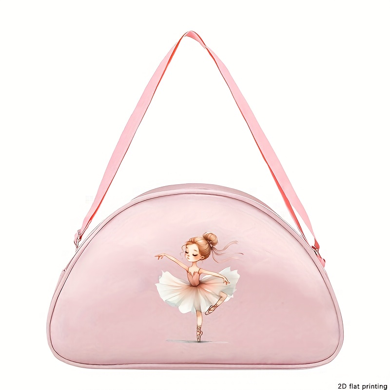 TEMU Borsa a tracolla con stampa ballerina, borsa da ballo a spalla singola, borsa da balletto latino, design con cerniera e resistente, adatta per