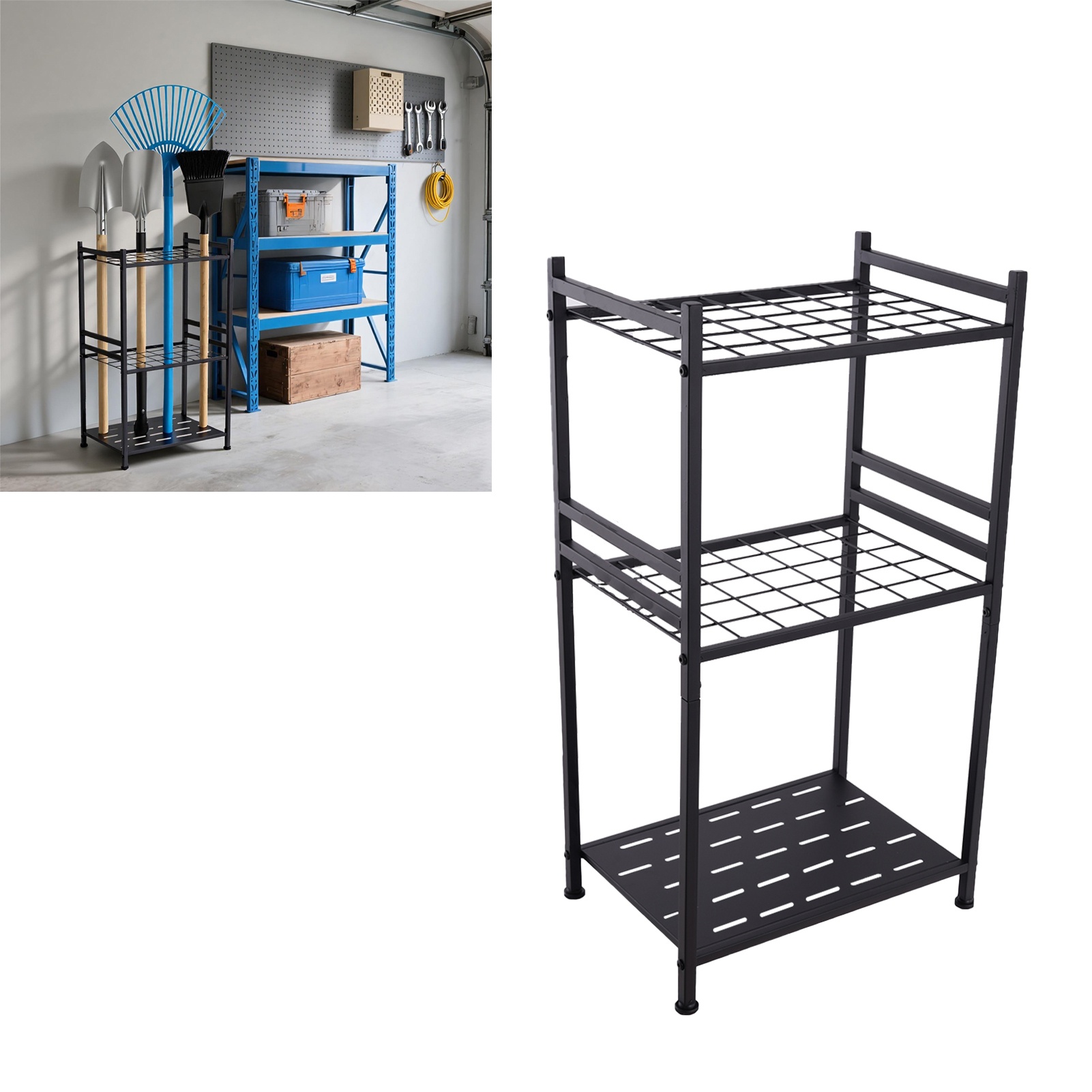 TEMU 1 Boîte de Rangement pour Outils de Jardin, Tour de Rangement pour Outils de Jardin en Acier Robuste pour du Garage et du , Peut Contenir des