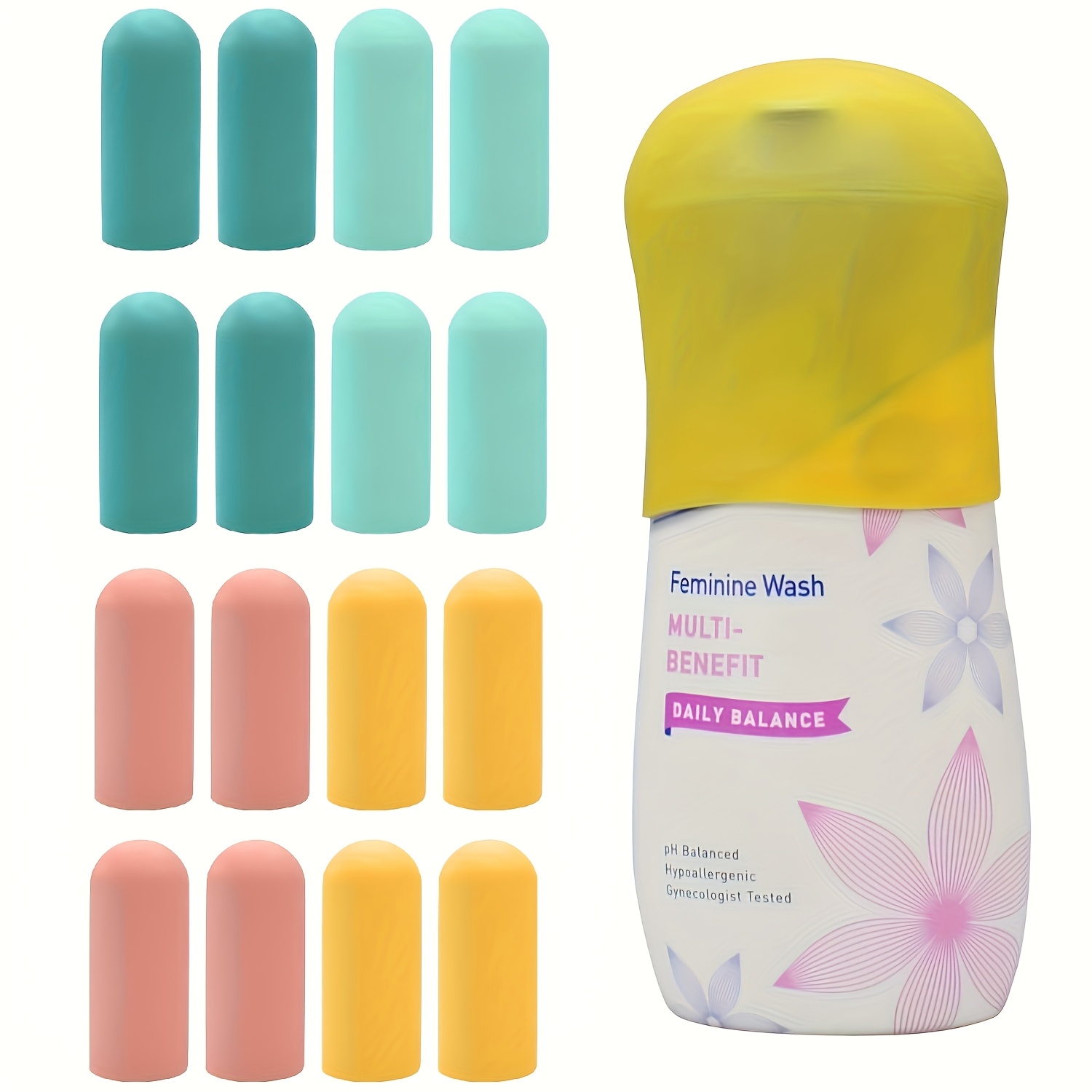 TEMU Bouchon de Bouteille en Silicone, Couvercle Élastique Anti-Fuite, Couvercle de Voyage Durable en Silicone, Accessoires de Toilette de Voyage,