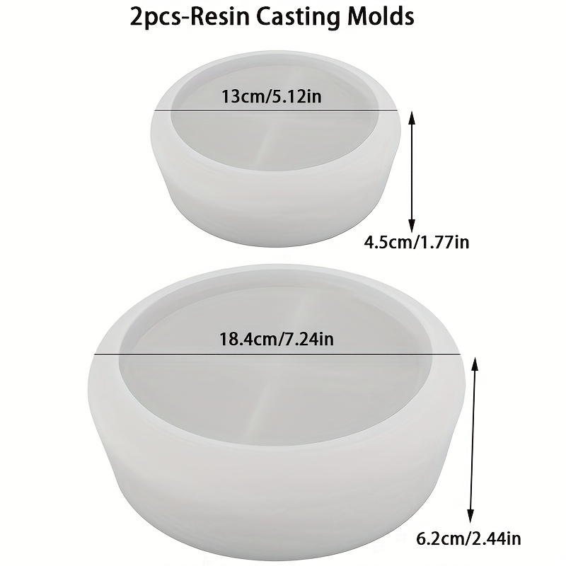 Image of 2pcs-resin Casting Molds- Large Bowl Planter Silicone Mould And Small Bowl Planter Silicone Mould Set Cement Planter Plaster Terrazzo Candle Container Round Mould Cement Craft Moulds