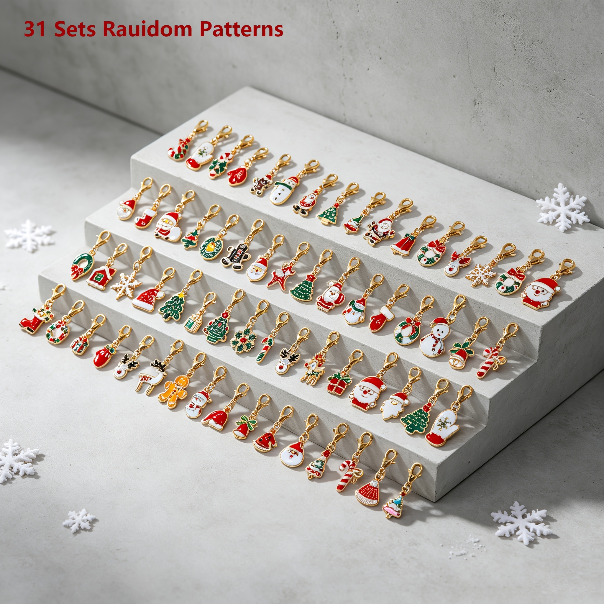 TEMU Set di portachiavi natalizi da 31 pezzi con motivi casuali, idea regalo /lui | Stili multipli tra cui , albero di Natale, renna, e | Scelta