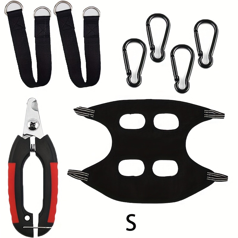 Image of Dog Grooming Hanging Hammock Sturdy And Grooming Hammock With Durable Metal Clips And Straps, Soft Comfortable Dog Grooming Harness, Pet Grooming Hammock + Nail Clippers Suitable For Cats And Dogs