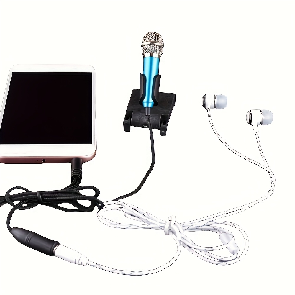3.5mm Jack Mini Microphone, Portable Singing Microphone, Suitable for Voice Recording, Interviews, Karaoke, Gaming, Video Conferences, Live Streaming, Compatible with Mobile Phones, Computers, Laptops, Tablets - No Battery Required