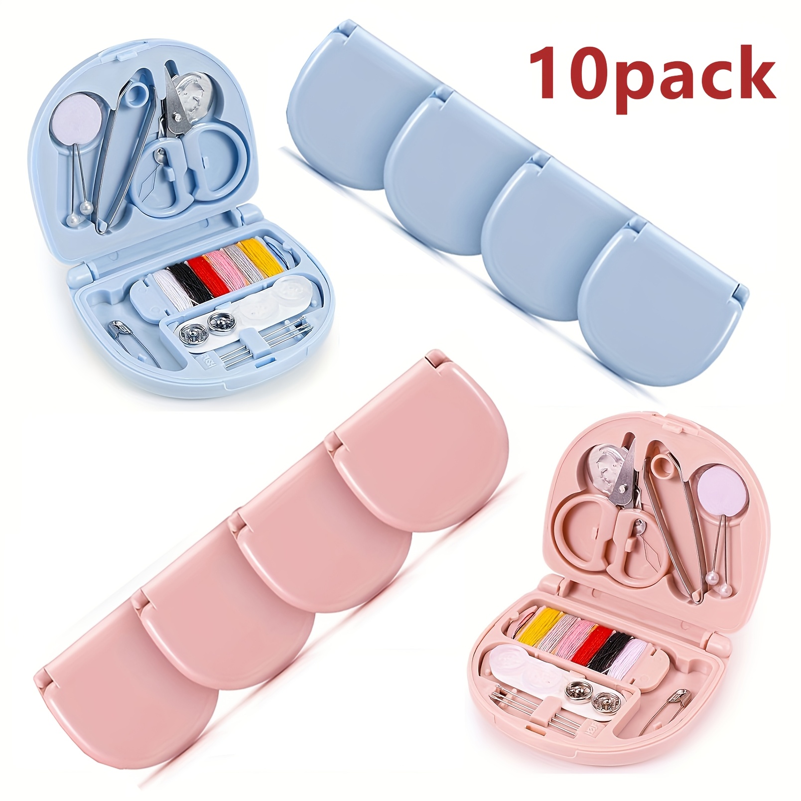 TEMU 10 Pieces Mini Travel Sewing Kit Basic Portable Emergency Sewing Repair Kit In Bulk With Threads Scissors Hand Sewing Needles For Beginner