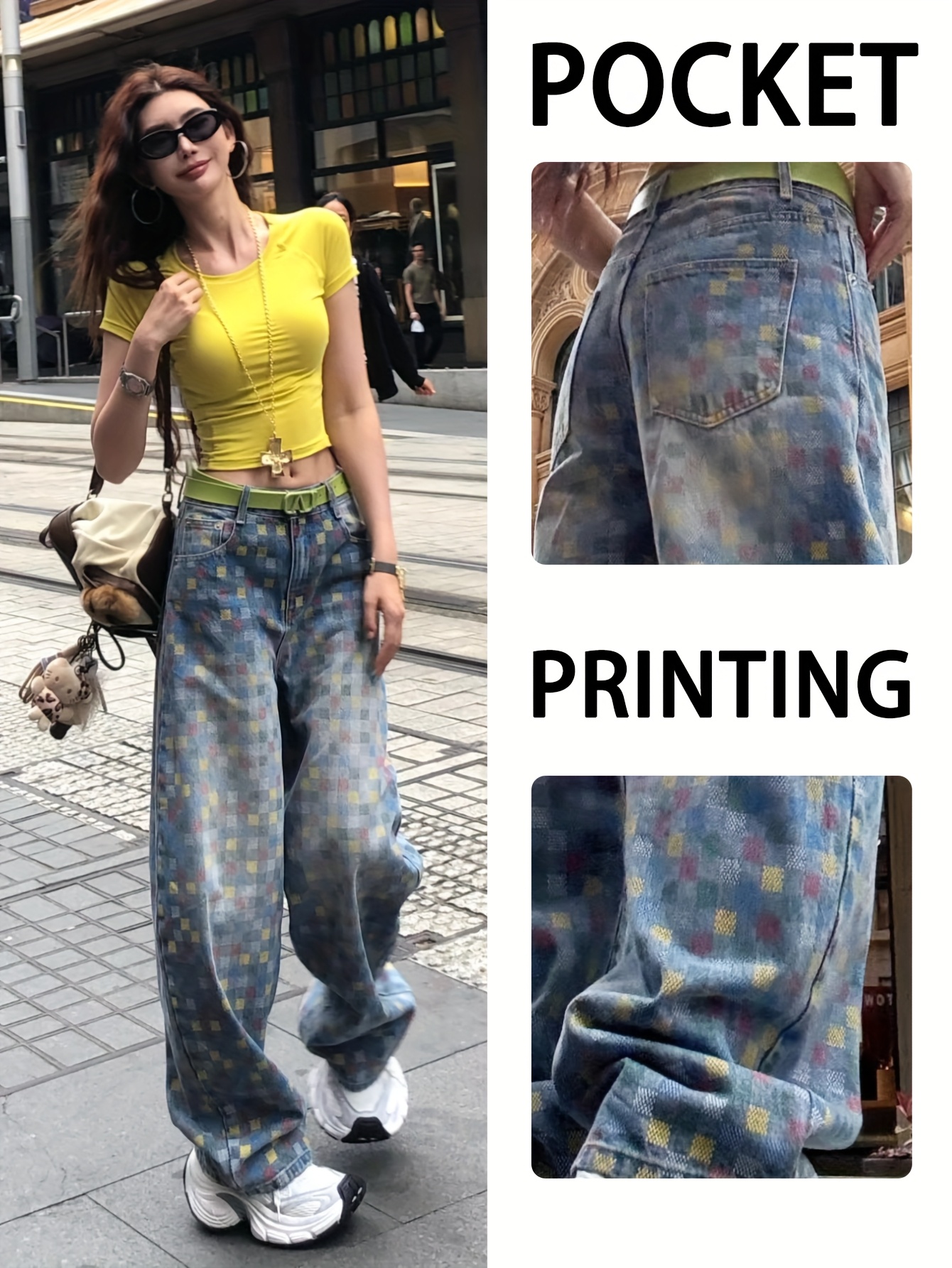 2025 verano pantalones vaqueros anchos holgados estilo retro